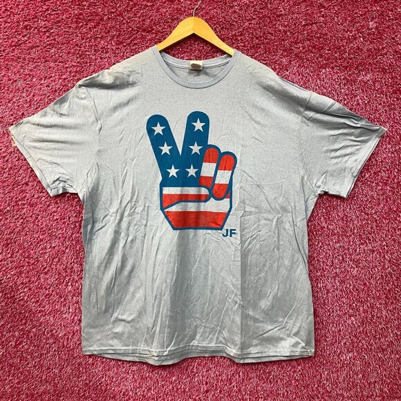 American Flag Peace Hands JF T-Shirt 3XL - Picture 1 of 4